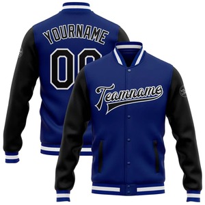 Veste de baseball bleue personnalisée pour homme avec nom et numéro d'équipe brodés, style preppy, pour l'automne - Product Image 6