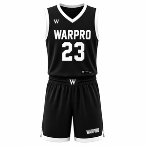 WARPRO Professional Sublimated Basketball Set Premium Quality Sleeveless V-Neck Jersey with Matching <b>Shorts</b> Lightweight uniform - Product Image 1