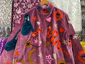 Jaif Textiles Unique Velvet Floral Embroidered Eco-Friendly Quilted <b>Reversible</b> Breathable Quick Dry Cotton Women's <b>Jacket</b> - Product Image 3