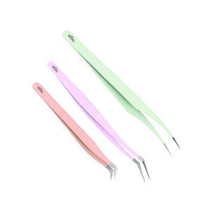 Pinzas para Pestañas al por Mayor con Empuñadura de Diamantes en Oro Rosa, Herramienta de Accesorios con Logotipo Personalizado para Marca Privada, Pinzas para Pestañas al por Mayor con Marca Privada - Product Image 3