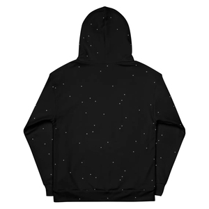 Sweat-shirt à capuche noir pour homme avec imprimé étoile blanche, coupe classique, style décontracté en tricot - Product Image 2