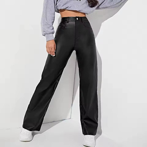 <b>Low</b> Price Solid Attractive Color Women's PU Leather Pants Full Length Winter Waterproof Eco-Friendly Outdoor Wear - Product Image 3