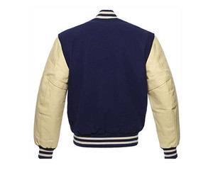 New Trendy Lettermen Versity <b>Jacket</b> 100% Wool/Polyester/Cotton Canvas Casual <b>Winter</b> Front Logo Customizable Fabric Fleece Lining - Product Image 3