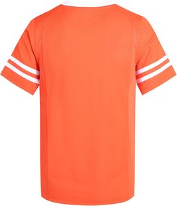 Men's <b>Orange</b> V-Neck Short Sleeve Sporty Casual Shirt Quick Dry Summer Wear - Product Image 3