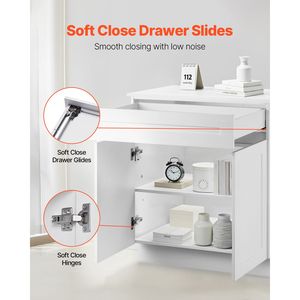 Mobile Base con Cassetti Bianco Stile Shaker da 36 Pollici, Non Assemblato, 24-L x 34.5-Al, Pronto da Montare per Uso in Appartamento - Product Image 3