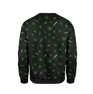 Sweat-shirt à col rond noir pour homme, imprimé rayures Rasta, pull décontracté, coupe classique, tricot en coton, vêtement d'automne - Product Image 6