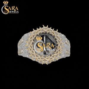Montre en cuir de luxe de qualité supérieure avec diamants Moissanite pour tenue de cérémonie et usage quotidien, disponible à prix d'exportation - Product Image 4
