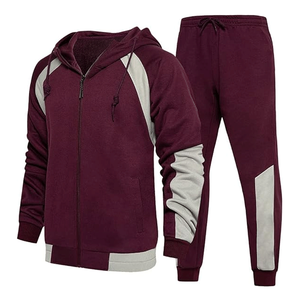 Survêtement d'hiver personnalisé à fermeture éclair pour homme, coupe classique, 100 % coton, imprimé, ensemble décontracté de sweats à capuche et pantalons pour homme - Product Image 4