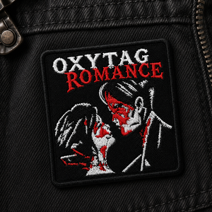 แพทช์ปักลาย Oxytag Romance รูปทรงสี่เหลี่ยม รีดติดผ้า ลายสีแดงขาว ราคาถูก รับผลิตตามแบบ OEM ราคาขายส่ง - Product Image 6