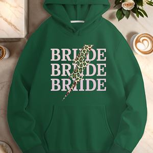BRIDE design with <b>leopard</b> <b>print</b> women's casual <b>hoodies</b> - Product Image 1