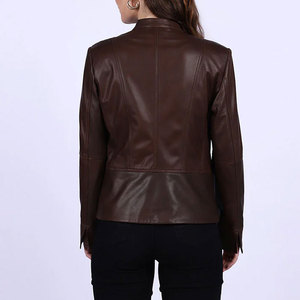 New Fashion Genuine Leather Coat Women Cropped Leather Jacket Bomber Wholesale Custom Logo New Fashionable High Quality Wear - Product Image 2