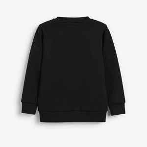 <b>Black</b> <b>Kids</b> <b>Tracksuit</b> Set Crew Neck Long Sleeve Sweatshirt Drawstring Pants Casual Solid Two Piece Outfit - Product Image 3