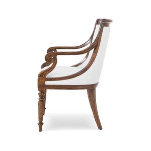 Fauteuil Flora en teck massif de haute qualité, avec revêtement et couleur brun foncé, pour usage intérieur. - Product Image 3