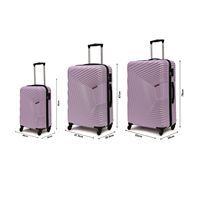 Ensemble de 3 valises rigides résistantes aux chocs avec roulettes silencieuses et protection renforcée des coins