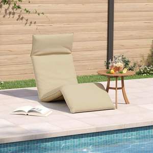 Tumbona de Tela Oxford Beige 100% Poliéster con Estructura Metálica - Product Image 3