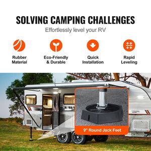 Piedini di Livellamento per Camper da 9 Pollici, Stabilizzatori a Montaggio Permanente, Capacità 5000 Libbre, Piedi di Appoggio in Gomma per Caravan e Camper - Product Image 3