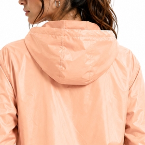 <b>Women</b>’s <b>Lightweight</b> Travel Windbreaker <b>Jacket</b> Smooth Zip Front Comfortable Side Pockets Adjustable Hood Detail - Product Image 5