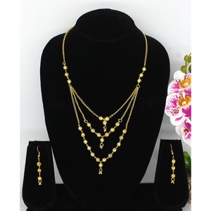 Ensemble de bijoux collier et boucles d'oreilles plaqué or en laiton pur de haute qualité, design de collier de Dubaï, Emirats arabes unis - Product Image 6