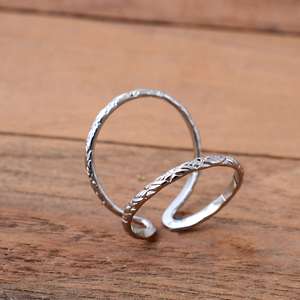 925 Sterling <b>Silver</b> Wheat Pattern Splint <b>Ring</b> <b>Adjustable</b> Luxury Unisex Arthritis Joint Support <b>Ring</b> - Product Image 4