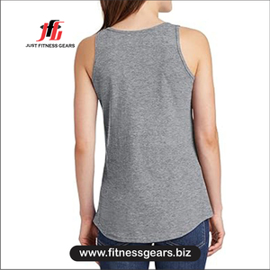 JUST FITNESS GEARS เสื้อกล้ามคอกลมสีทึบสำหรับผู้หญิง ลำลอง ระบายอากาศได้ดี ผ้าถัก 100% ผ้าฝ้าย ความยาวปกติ - Product Image 3