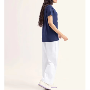 T-shirt personnalisé pour femme, bleu marine, imprimé Tom et Jerry, col rond, manches courtes, coupe classique, jersey décontracté, respirant, séchage rapide, été - Product Image 2