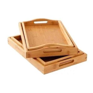Bandeja de Madera Hecha a Mano de Primera Calidad para Servir Té, Café, Productos de Panadería, Frutas, Bocadillos y Servicio de Mesa en Hostelería - Product Image 2