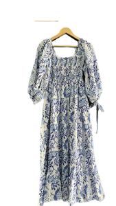 เดรสยาวลายดอกโบโฮสไตล์วินเทจลำลองสำหรับฤดูใบไม้ร่วง คอไขว้ เอวธรรมชาติ ผลิตจากโรงงานโดยตรง - Product Image 6