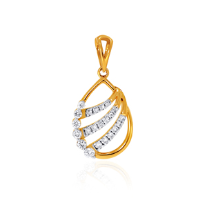 Pendentif en or jaune avec diamants ronds brillants cultivés en laboratoire pour femme, style luxueux pour un usage quotidien - Product Image 1