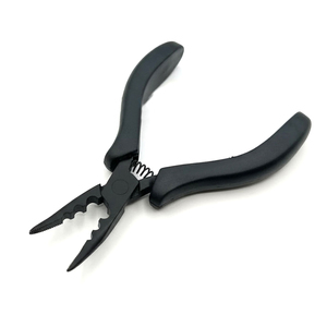 Pince à cheveux à tête incurvée, à dents, 3 trous, pour micro et nano anneaux, outils d'extension de cheveux en plumes, service OEM - Product Image 1