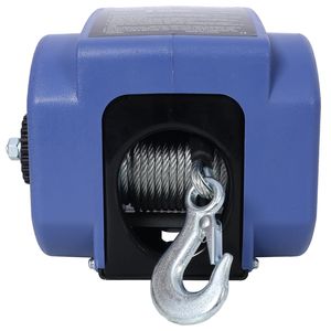 12V Electric Reversible Winch for <b>Boats</b> up to 6000 Lbs Galvanized Wire Rope with Extra Pulley <b>Hook</b> Power Trailer Winch - Product Image 4