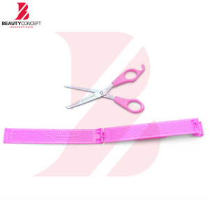 กรรไกรซอยผมด้ามพลาสติกสีชมพูสำหรับช่างตัดผมมืออาชีพ ผลิตโดย OEM  ใบมีดสแตนเลส - Product Image 6