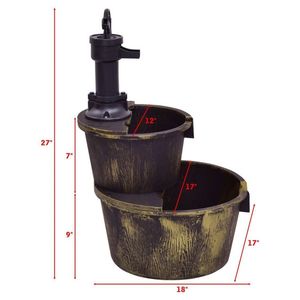 Fuente de Agua en Cascada de 2 Niveles para Exteriores con Bomba, Producto de Primera Calidad - Product Image 6