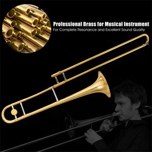 Trombone Tenore Sib per Principianti in Lacca Dorata con Corpo in Ottone e Rame Nichelato, Custodia a Zaino, Kit di Pulizia e Guanti - Product Image 5