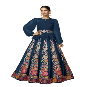 latest gorgeous looking Georgette Fabric western crop Top Lehenga For Women From India Manufacturer