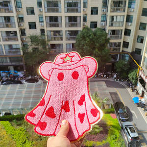 Parche de Lona Grande de 10 Pulgadas con Aplique de Calabaza Ligero para Halloween, para la Parte Trasera de Chaquetas, Diseño Personalizado de Calabaza de Dibujos Animados, Rectangular, con Flores - Product Image 3