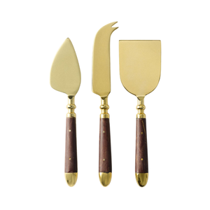 Ensemble de couteaux à fromage de qualité supérieure avec manche en bois d'olivier, couteaux à fromage dur et mou en acier inoxydable et fourchette, sculptés à la main, pour une utilisation en cuisine - Product Image 4