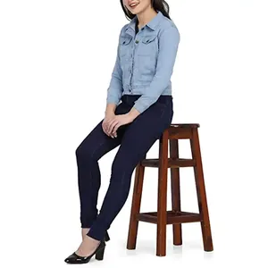 Veste en jean longue extensible pour femme, en coton, pour l'hiver, veste en jean camouflage tendance pour femme - Product Image 3