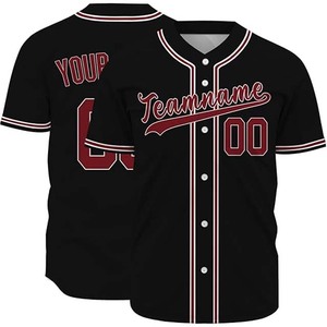 High Quality Unisex V-Neck Short Sleeve Adult Baseball Jersey Breathable Quick Dry Printed Cotton-<b>Polyester</b> Sports Wear Custom - Product Image 5