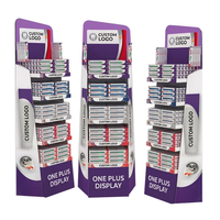 Support d'affichage en carton pliable à 3 étagères, personnalisé, écologique, pour produits de brosses à dents, sur pied, pour le sol