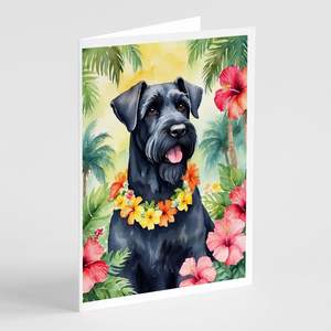 Lunatique A7 Taille 5x7 Cartes Vierge Paquet de 8 Cartes de Voeux Géant Schnauzer Luau avec Enveloppes - Product Image 1