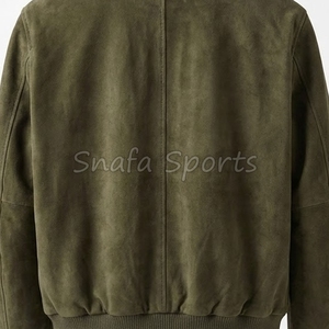 Veste en cuir véritable pour homme, grande taille, respirante, à fermeture éclair, en peau de mouton, à manches longues, couleur unie, vente en gros pour l'hiver - Product Image 5