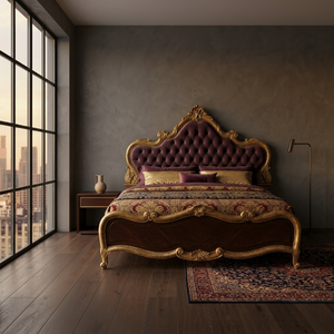 Lit capitonné en bois massif de style classique français pour hôtel 5 étoiles, mobilier de chambre de villa de luxe, fabrication sur mesure OEM - Product Image 4