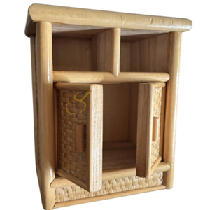 Meubles miniatures vintage en bambou et rotin, armoire de rangement en rotin des années 1980 RefW1 - Product Image 4