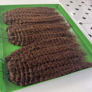 Extensiones de cabello de tejido rizado birmano de color natural, paquetes de cabello humano rizado birmano dibujado Doble - Product Image 6