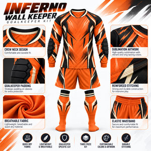 Uniforme Profesional Personalizado para Portero de Fútbol, Jersey Acolchado de Manga Larga, Pantalones Cortos, Ropa de Equipo al por Mayor, Poliéster/Algodón Sublimado - Product Image 5