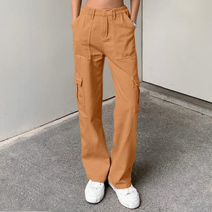 Nuevos Modelos de Pantalones Cargo de Algodón para Mujer, Estilo Urbano, Holgados, con Bolsillos Grandes Tridimensionales, Diseño de Pierna Recta Delgada y Transpirable - Product Image 4