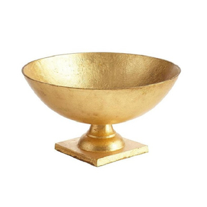 Bol de service en laiton antique avec bordure ornée et base sur piédestal, bols décoratifs faits à la main pour la table - Product Image 6
