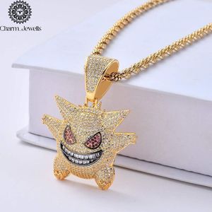 จี้ Charm_Jewells เงินแท้ 925 ชุบทอง 22K ประดับโมอิสซาไนต์ รูปการ์ตูนเกนการ์ สไตล์ฮิปฮอป สำหรับทุกเพศทุกวัย รับรองโดย IGI ของขวัญสำหรับทุกวัน - Product Image 1