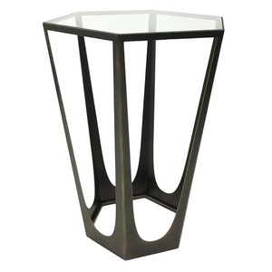 Table basse industrielle en métal avec plateau en métal, design minimaliste pour la décoration contemporaine du salon - Product Image 2