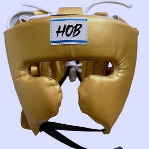Protector de Cabeza de Boxeo Modular HOB, Cuero PU Amarillo y Negro, Protección Facial Transpirable, Visera Doble Ajustable, Unisex para Adultos - Product Image 3